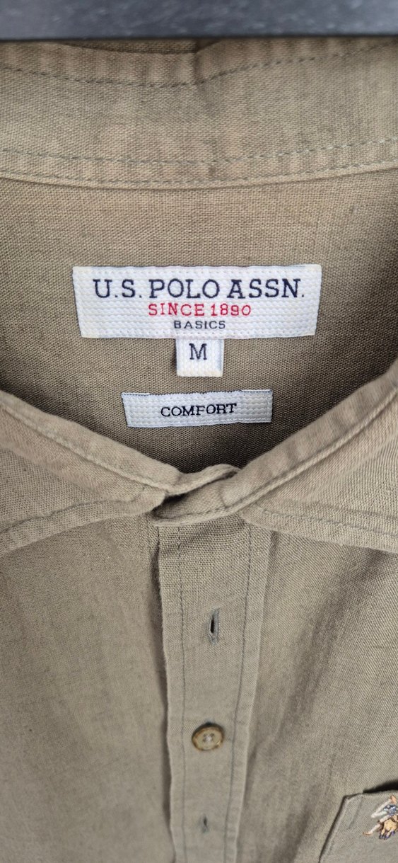 Bej Keten Kısa Kollu Düğmeli Erkek Gömlek - Görsel 2