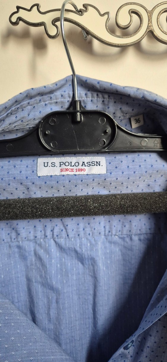 Mavi Pamuklu Düğmeli Kadın Gömlek - Görsel 2