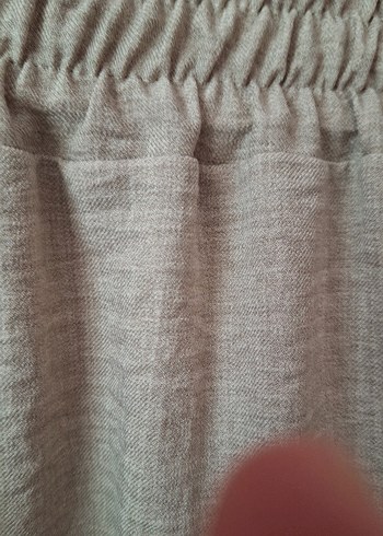 Nakış Detaylı Bej Keten Kadın Gömlek etek takım - Görsel 9