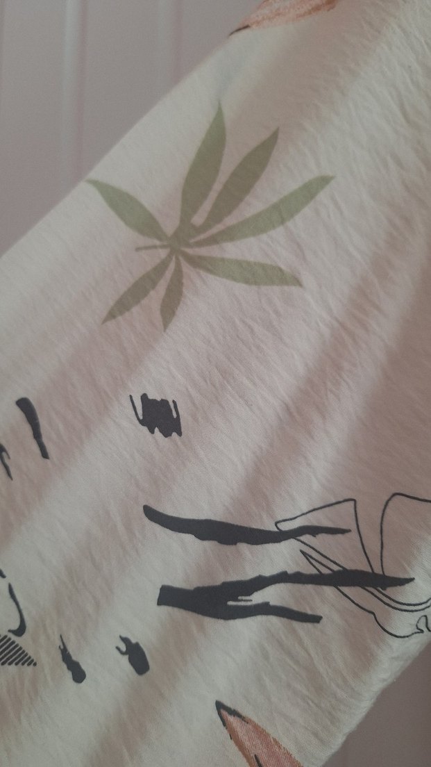 Bej Uzun Kollu Bohem Desenli Elbise - Görsel 5