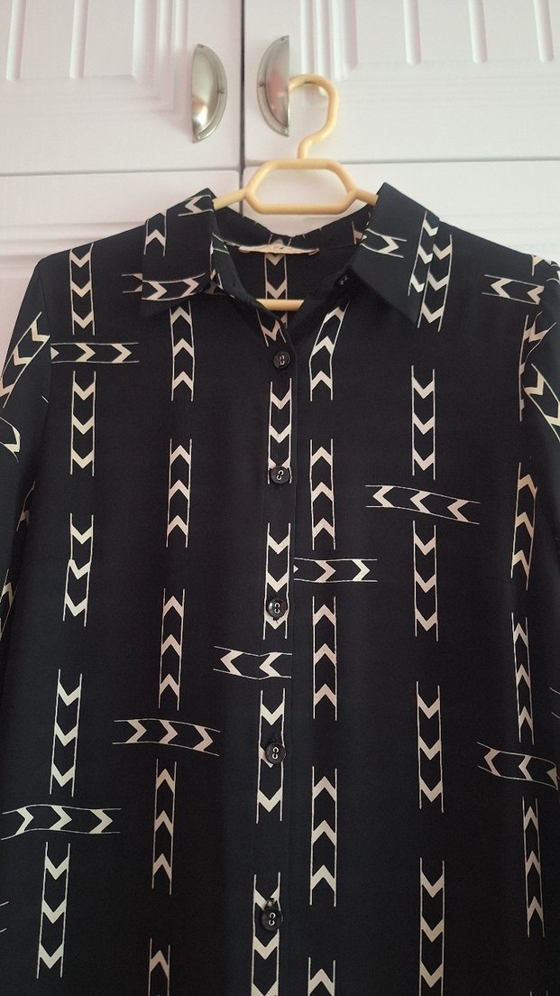 Zincir Detaylı Siyah Uzun Bohem tunik - Görsel 2