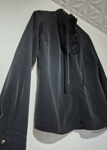universal Beden Siyah Uzun Kollu Gotik Bluz