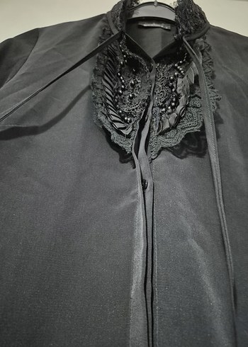 universal Beden siyah Renk Siyah Uzun Kollu Gotik Bluz