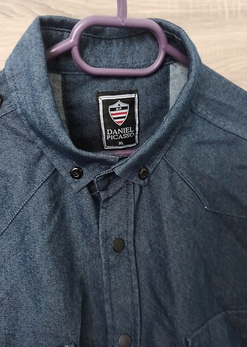 Gri Denim Erkek Gömlek Uzun Kollu - Görsel 4