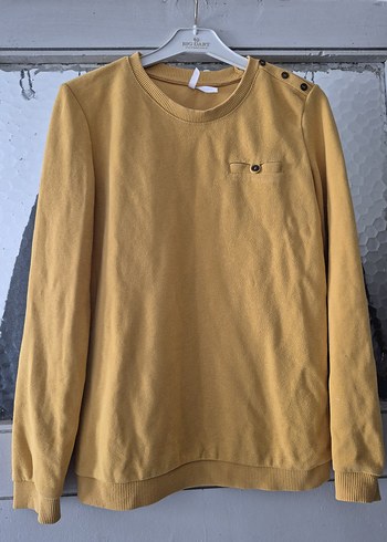 DeFacto Sarı Düğmeli Uzun Kollu Kadın Sweatshirt