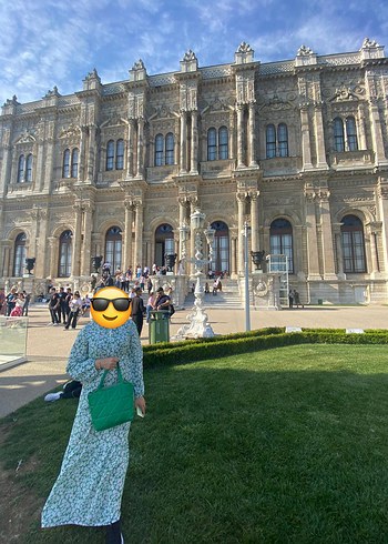 LC Waikiki Yeşil Uzun Kollu Çiçek Desenli Elbise