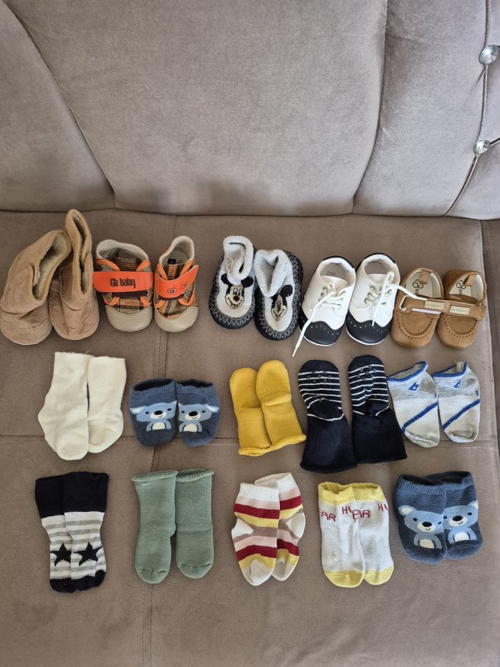 Erkek Çocuk Gri ve Kahverengi Çoraplar - Görsel 4