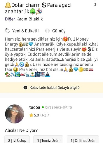 Beden Dolar charm Para Ağacı anahtarlik
