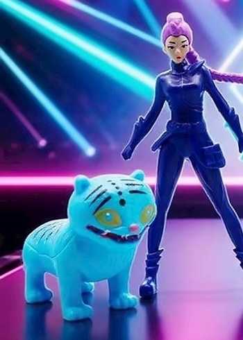  kpop demon hunters derpy tiger figür oyuncak