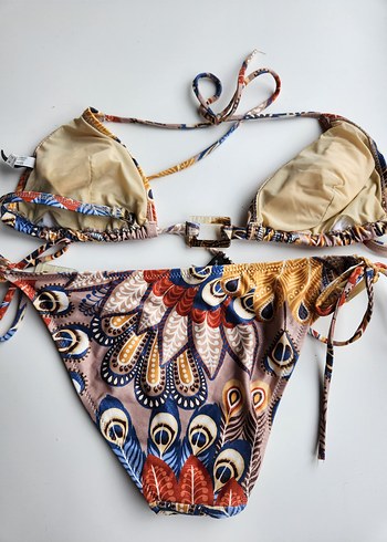 Bohem Çok Renkli Desenli Mini Bikini - Görsel 7