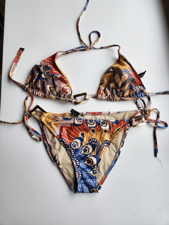 Bohem Çok Renkli Desenli Mini Bikini - Görsel 2
