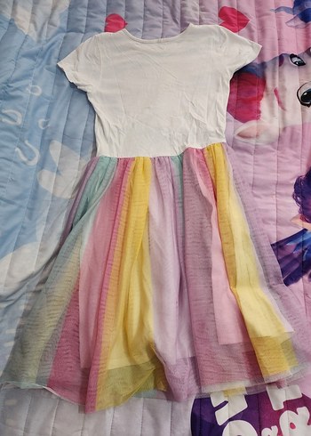 Kız Çocuk Çok Renkli Tül Elbise - Görsel 2