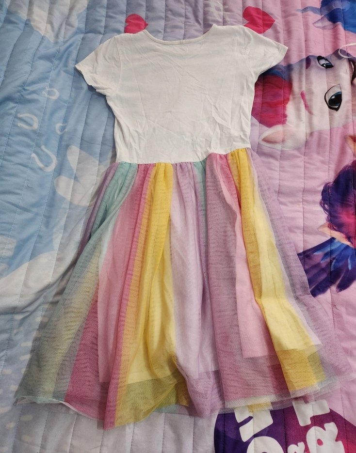 Kız Çocuk Çok Renkli Tül Elbise - Görsel 2