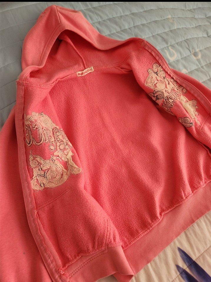 Kız Çocuk Kapüşonlu Fermuarlı Sweatshirt - Görsel 3