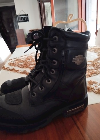 Harley Davidson Siyah Deri Tokalı  Bot - Görsel 3