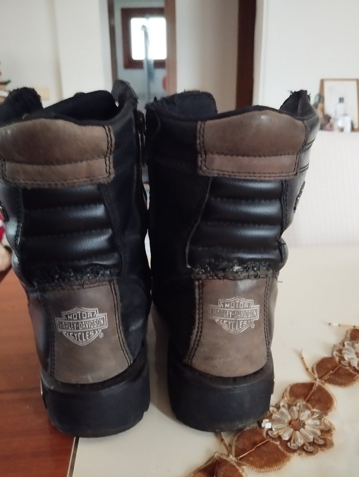 Harley Davidson Siyah Deri Tokalı  Bot - Görsel 4