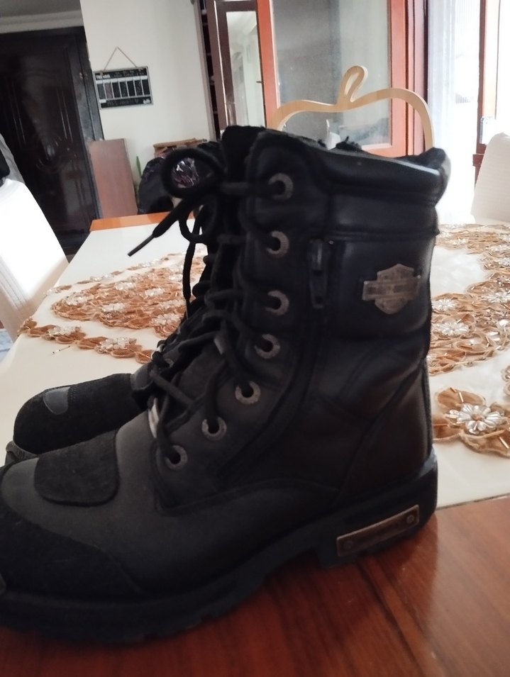 Harley Davidson Siyah Deri Tokalı  Bot - Görsel 3