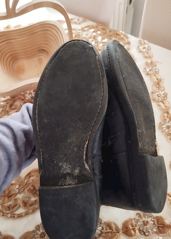 Siyah köşeleri kahverengi ip Deri Bot - Görsel 5