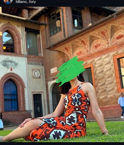 Diğer Tek omuz keten elbise
