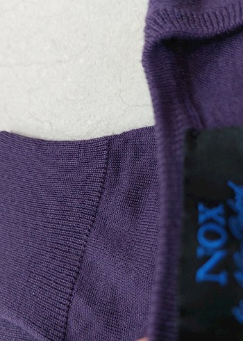 Mor Uzun Kollu Örgü Erkek Kazak - Görsel 2