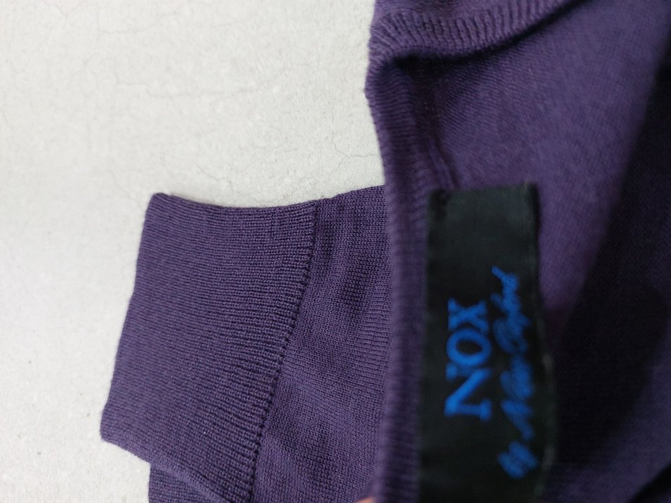 Mor Uzun Kollu Örgü Erkek Kazak - Görsel 2