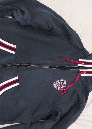 USPA Gri Fermuarlı Erkek esfofman takimi - Görsel 3