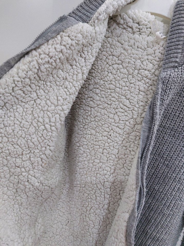 Gri Kapüşonlu Erkek Triko Hırka - Görsel 2