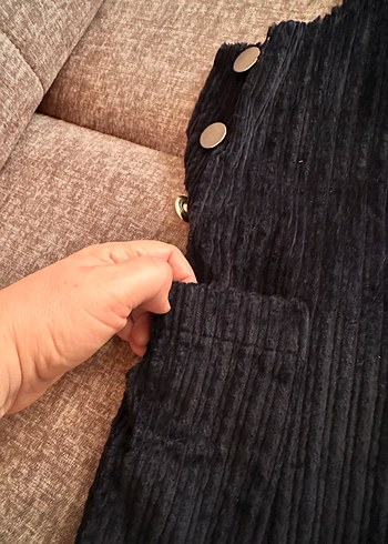 Siyah Kadife kışlık slopet - Görsel 3