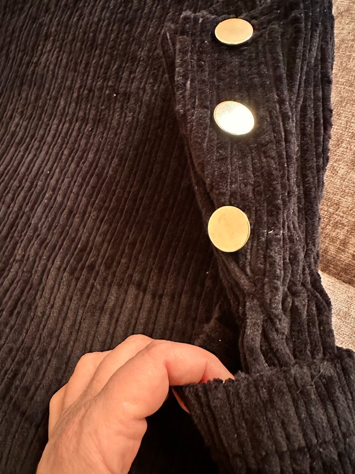 Siyah Kadife kışlık slopet - Görsel 2