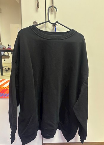 Defacto Siyah Oversize Bisiklet Yaka Sweatshirt
