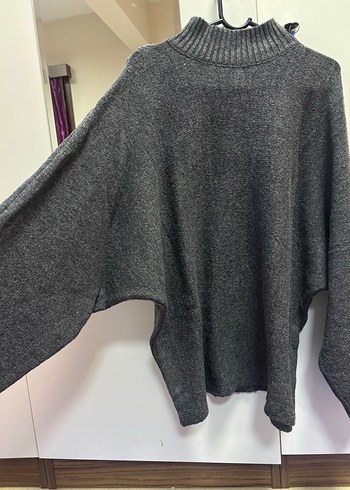 Trendyol & Milla Antrasit Melanj Oversize Triko Kazak