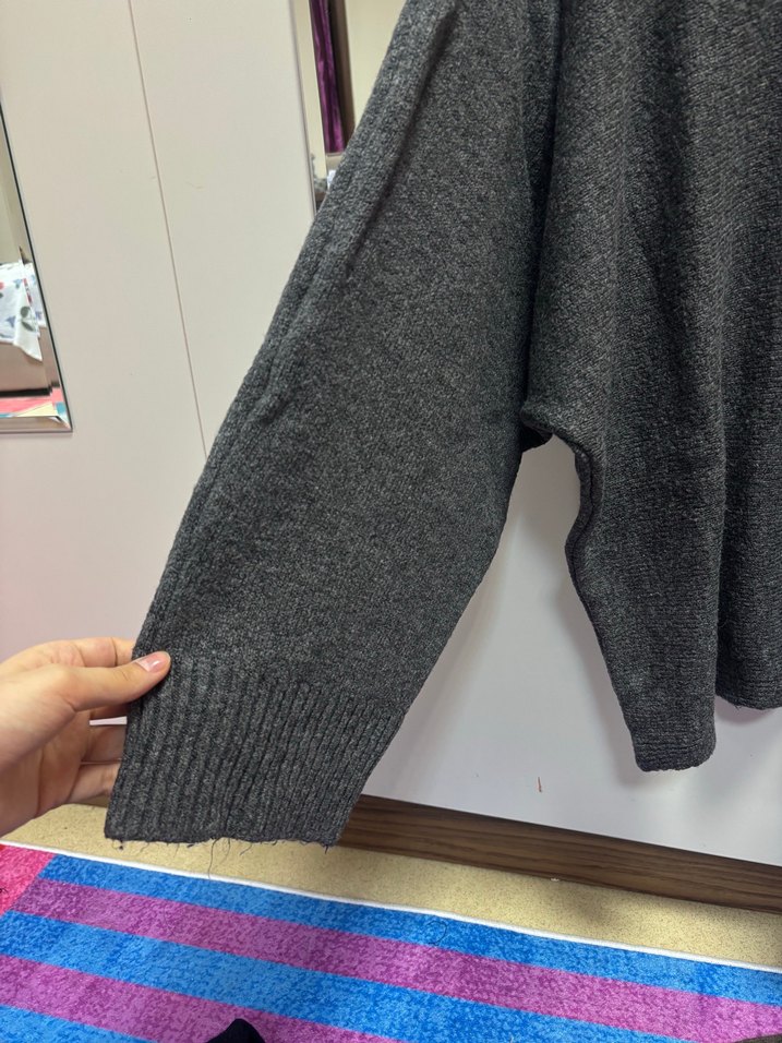 Antrasit Melanj Oversize Triko Kazak — görsel 3/4