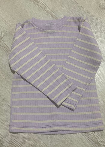 Pastel Mor Çizgili Çocuk İçlik - Görsel 4