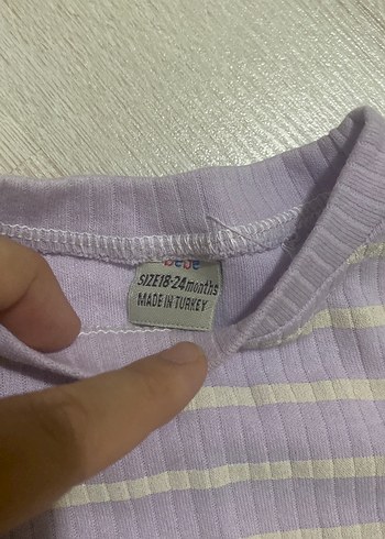 Pastel Mor Çizgili Çocuk İçlik - Görsel 3