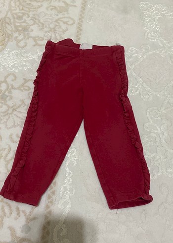 Bordo Kız Çocuk Fırfırlı Tayt