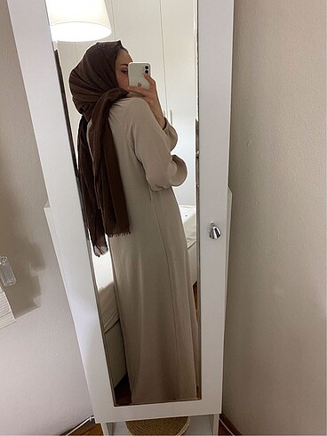 40 Beden camel Renk Uzun elbise