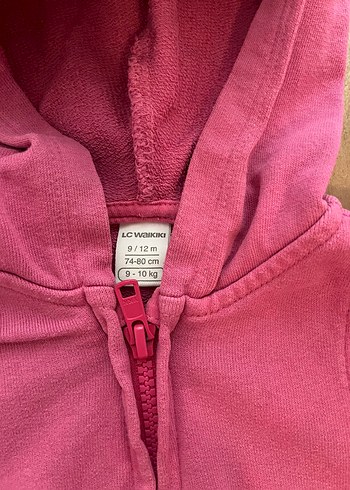 Kız Çocuk Kapüşonlu Pembe  Yelek - Görsel 3