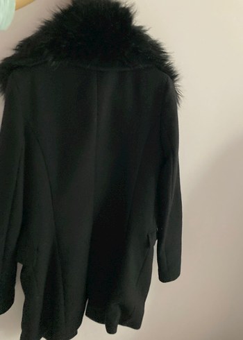 Siyah Süet Kürklü Midi Kadın Kaban - Görsel 3