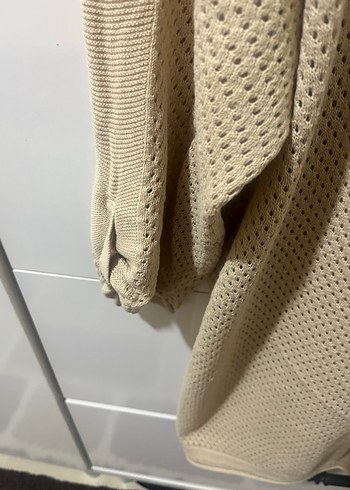 Bej Kadın Örgü Salaş Triko - Görsel 3