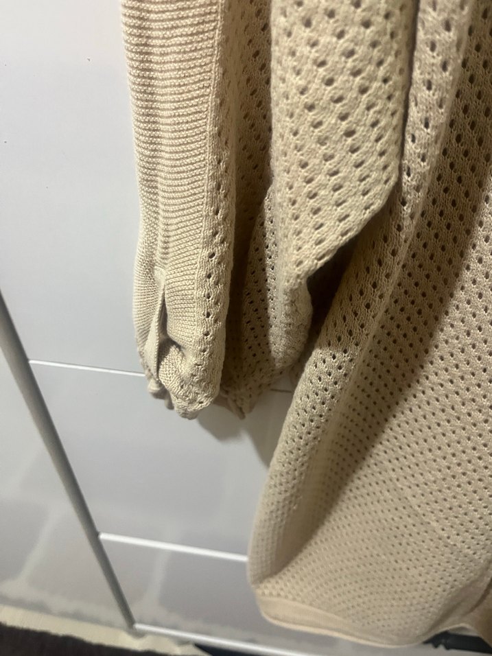 Bej Kadın Örgü Salaş Triko - Görsel 3