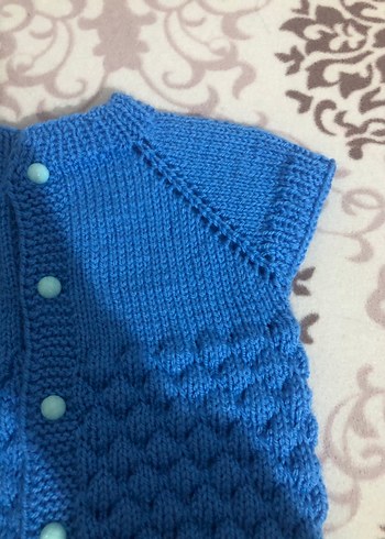 Mavi Erkek Çocuk Örgü Kolsuz Kazak - Görsel 4