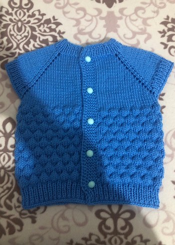 Mavi Erkek Çocuk Örgü Kolsuz Kazak - Görsel 2