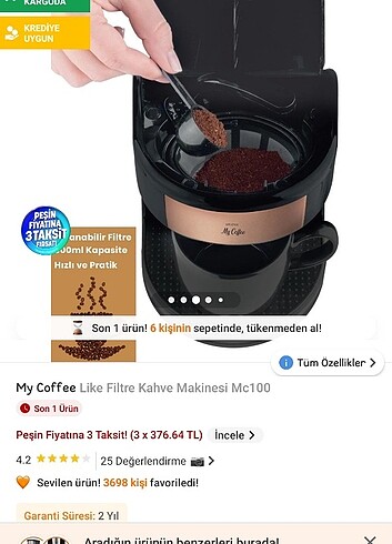  Beden Renk Filtre kahve makinesi 
