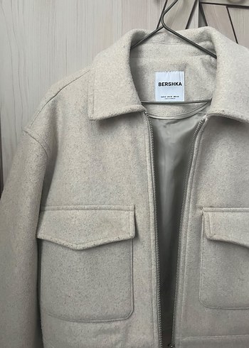 Bershka Bej Fermuarli Ceket