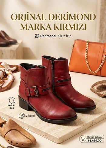 Derimod Derimond Bordo Deri Bilek Bot