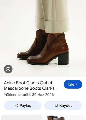 Clarks Kahverengi Deri Bilek Bot