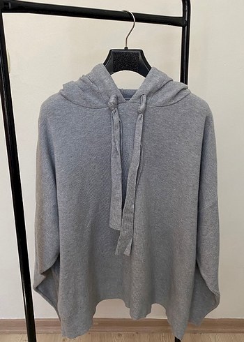 Stradivarius Gri Kapusonlu Triko