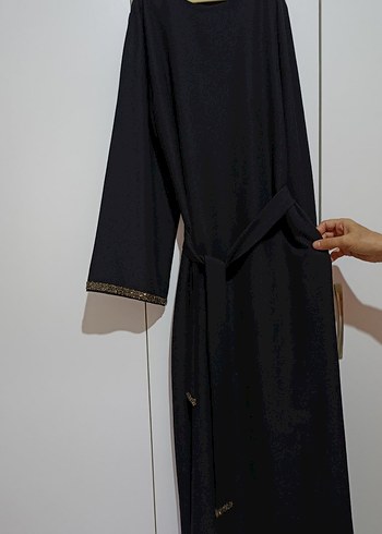 Diğer Siyah Uzun Kollu Oversize Gotik Elbise