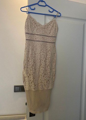 Boyner pudra dantel elbise - Görsel 3