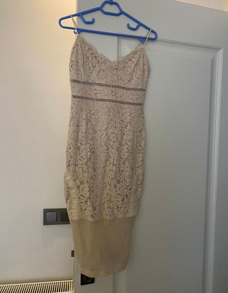 Boyner pudra dantel elbise - Görsel 3